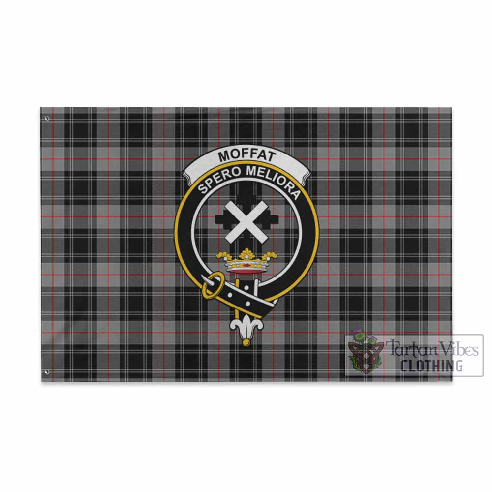 Tartan Vibes Clothing Moffat Tartan House Flag with Family Crest