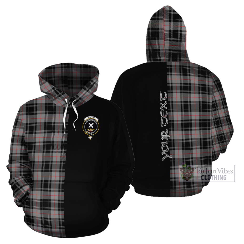 Tartan Vibes Clothing Moffat Tartan Cotton Hoodie with Family Crest and Half Of Me Style