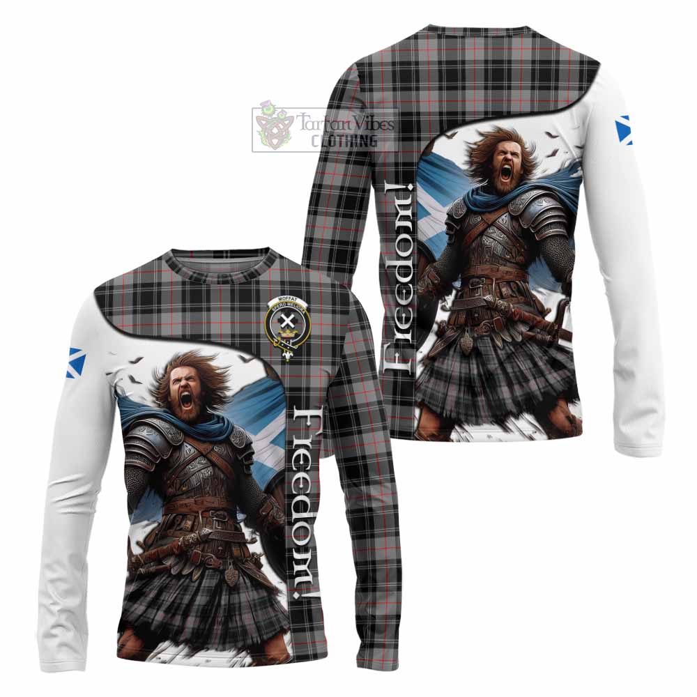 Tartan Vibes Clothing Moffat Crest Tartan Long Sleeve T-Shirt Inspired by the Freedom of Scottish Warrior