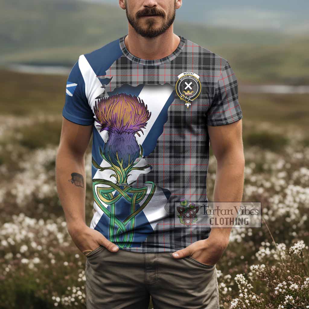 Moffat Tartan Family Crest T-Shirt Scottish Thistle Celtic Inspired - Tartan Vibes Clothing