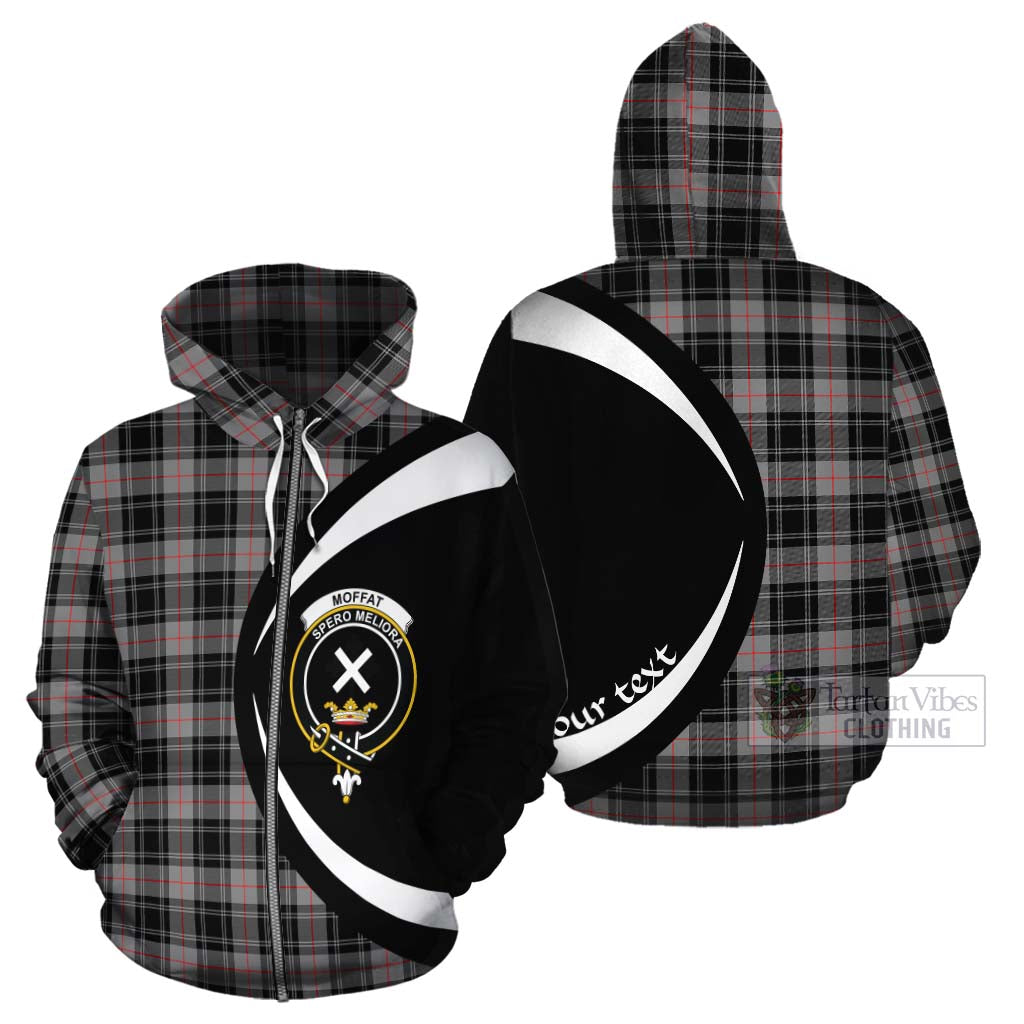 Tartan Vibes Clothing Moffat Tartan Cotton Hoodie with Family Crest Circle Style