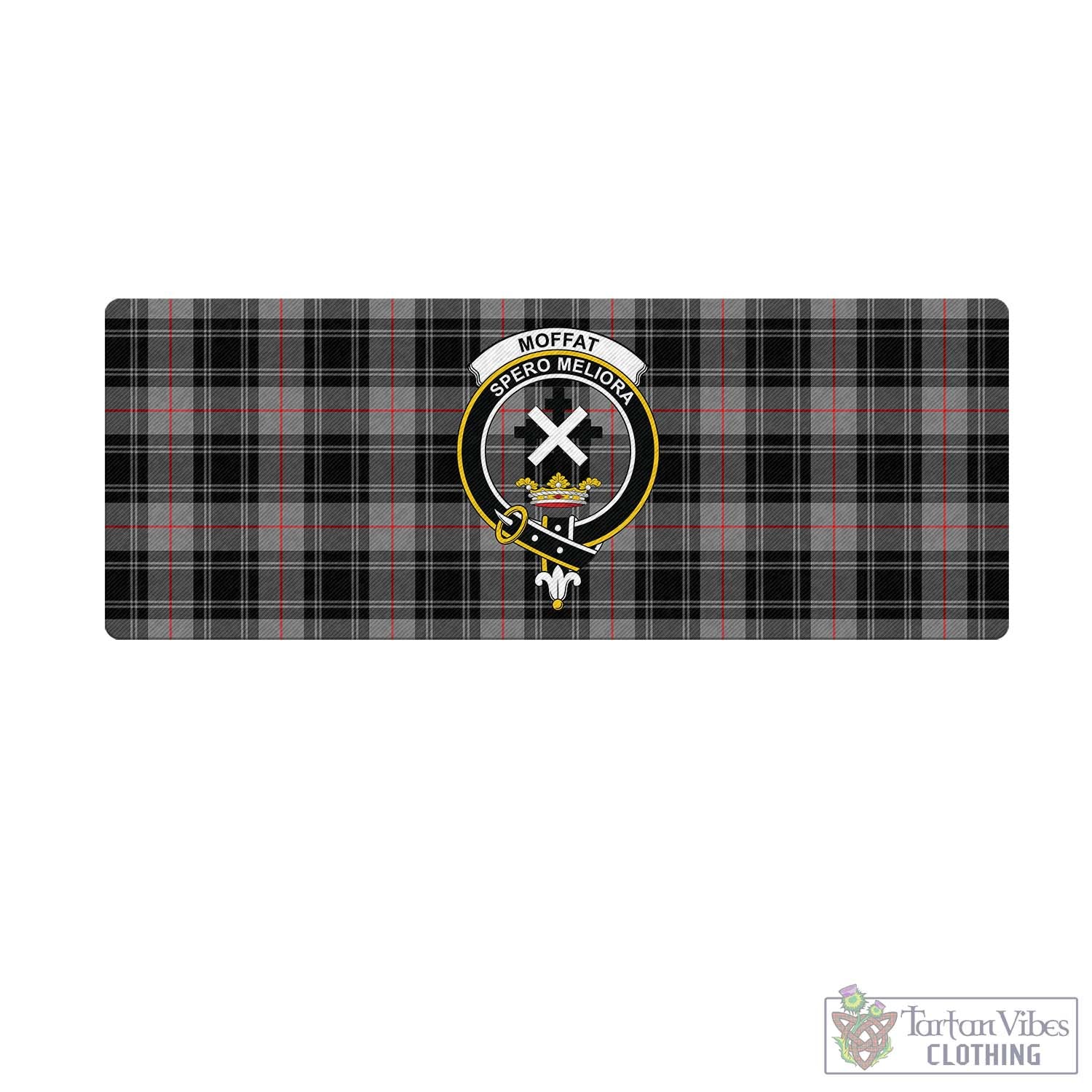 Tartan Vibes Clothing Moffat Modern Tartan Mouse Pad with Family Crest