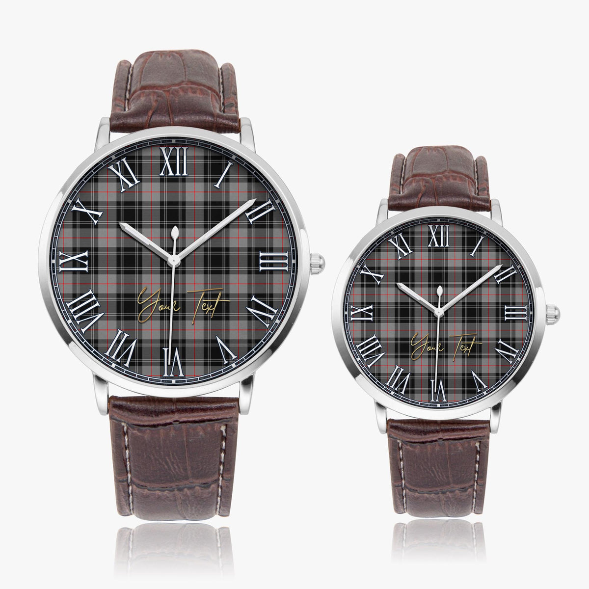 Moffat Tartan Personalized Your Text Leather Trap Quartz Watch - Tartan Vibes Clothing