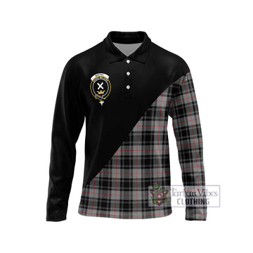 Moffat Tartan Long Sleeve Polo Shirt with Family Crest and Military Logo Style