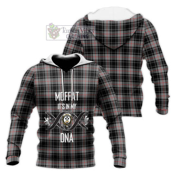 Moffat Tartan Knitted Hoodie with Family Crest DNA In Me Style