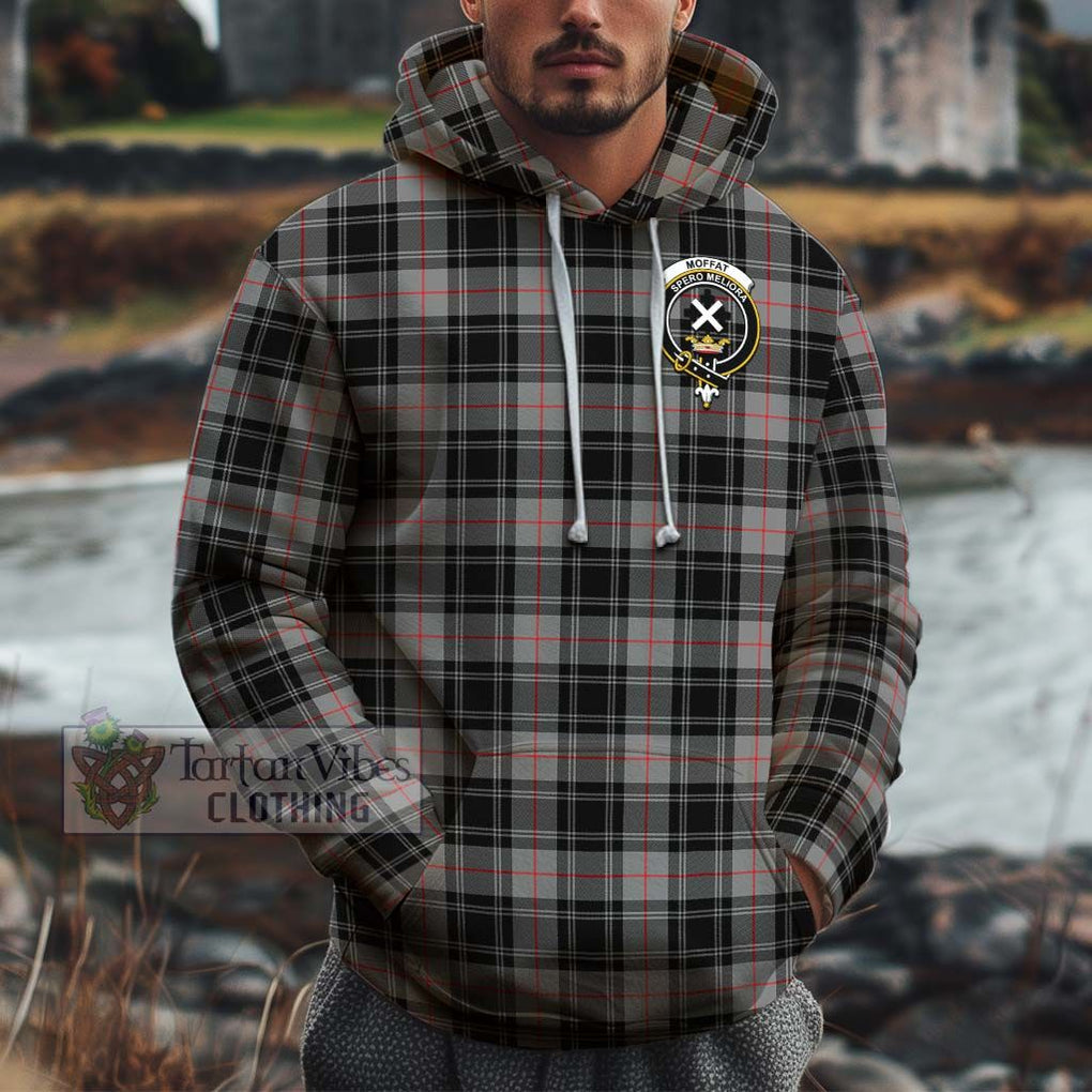 Moffat Tartan Cotton Hoodie with Family Crest Pullover Hoodie XS - Tartan Vibes Clothing