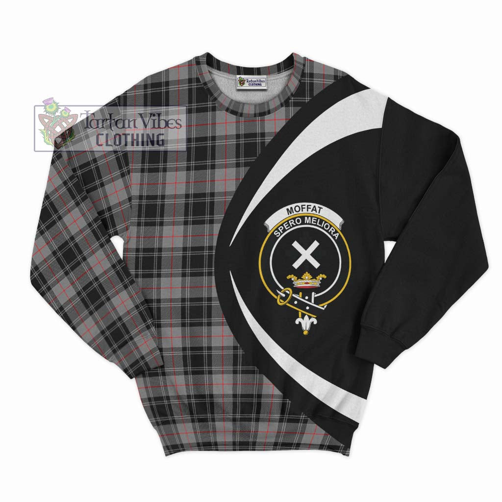 Moffat Tartan Sweatshirt with Family Crest Circle Style Unisex - Tartan Vibes Clothing