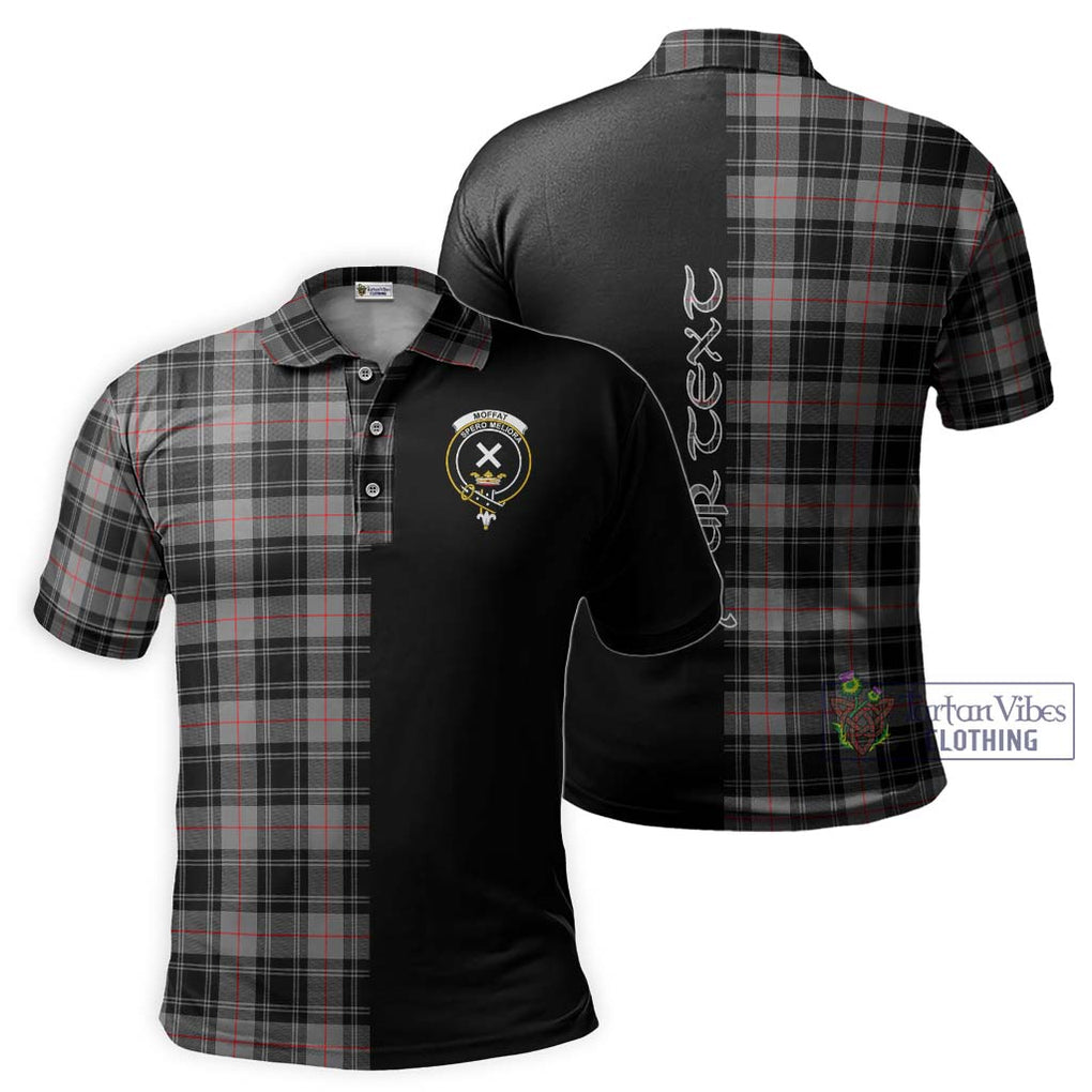 Moffat Tartan Polo Shirt with Family Crest and Half Of Me Style Kid - Tartanvibesclothing Shop