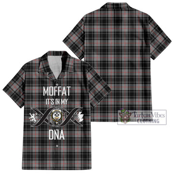 Moffat Tartan Short Sleeve Button Shirt with Family Crest DNA In Me Style