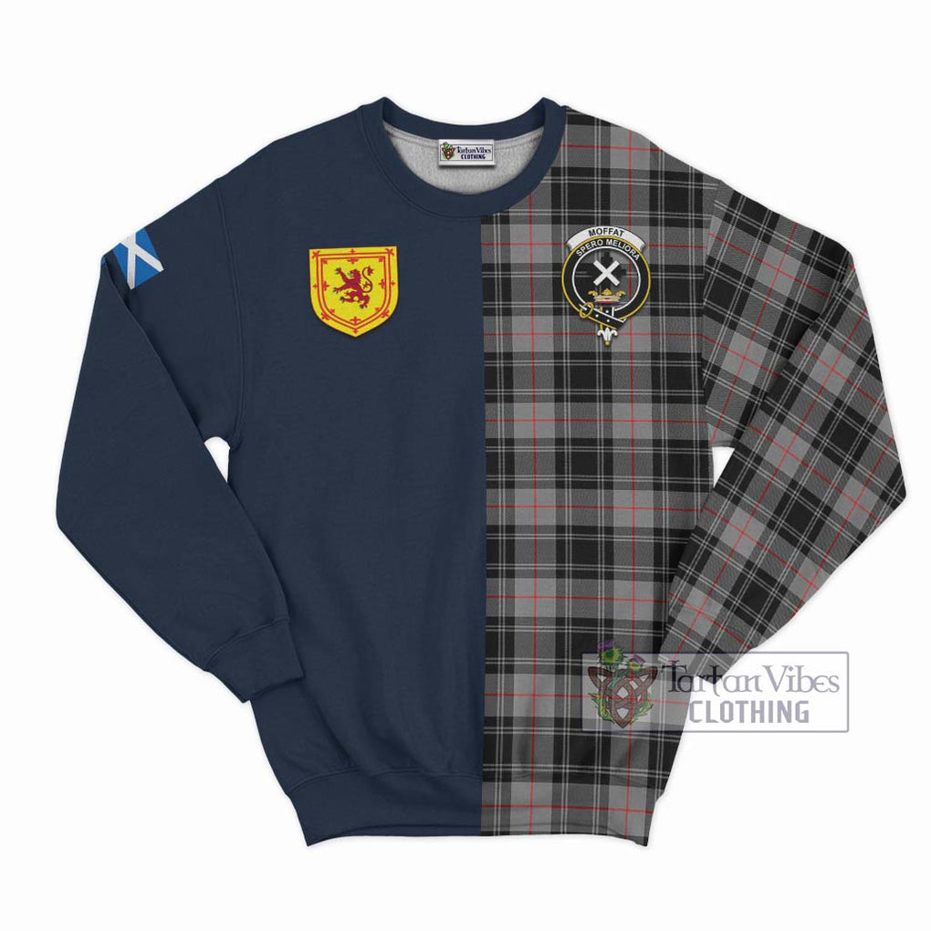 Tartan Vibes Clothing Moffat Modern Tartan Sweatshirt with Scottish Lion Royal Arm Half Style