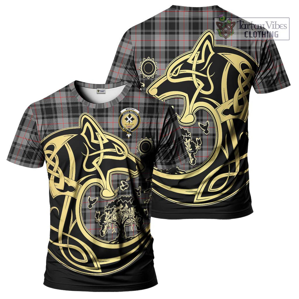 Moffat Tartan T-Shirt with Family Crest Celtic Wolf Style Kid's Shirt - Tartan Vibes Clothing