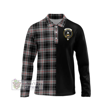 Moffat Tartan Long Sleeve Polo Shirt with Family Crest and Half Of Me Style