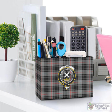 Moffat Tartan Pen Holder with Family Crest