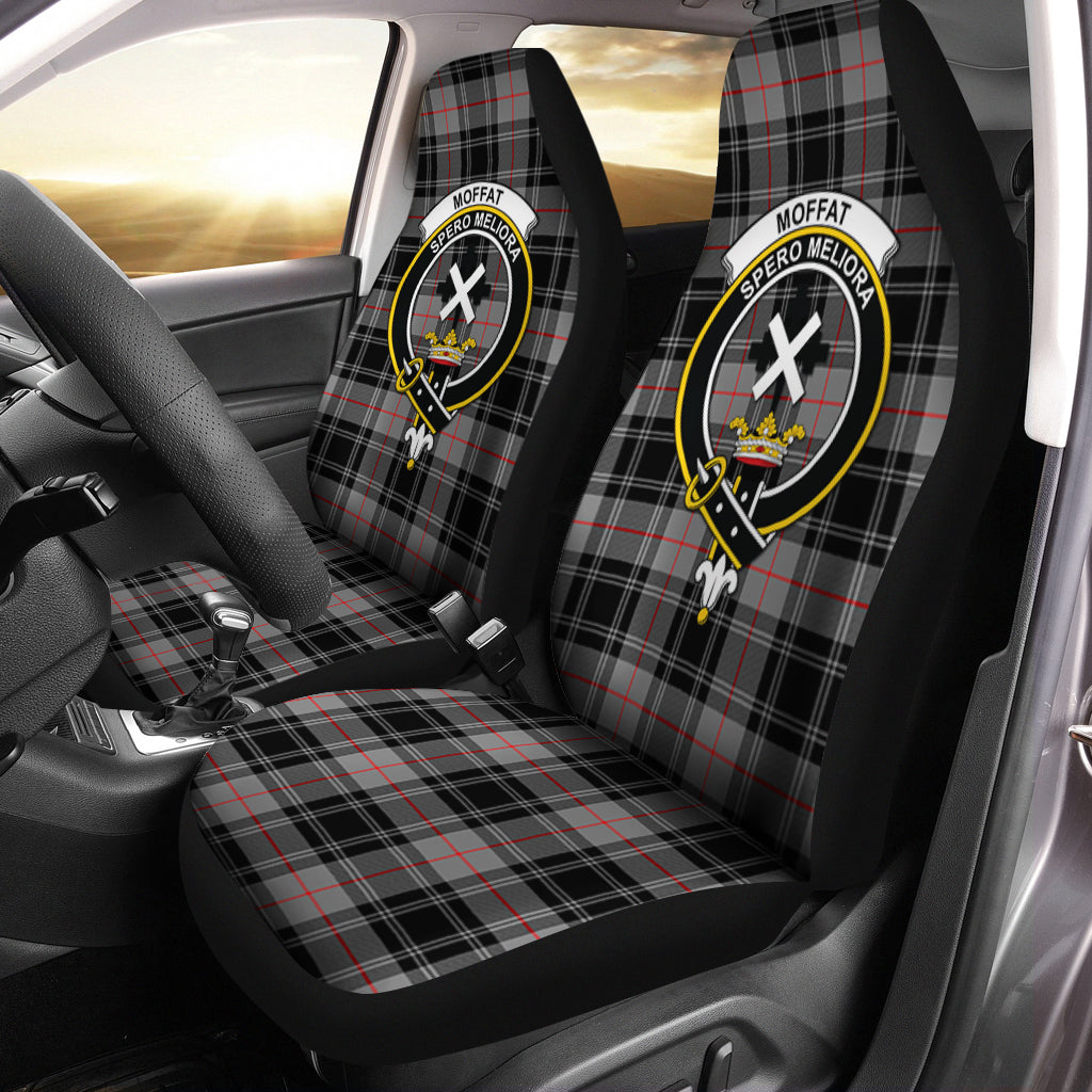 Moffat Modern Tartan Car Seat Cover with Family Crest One Size - Tartanvibesclothing