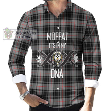 Moffat Tartan Long Sleeve Button Shirt with Family Crest DNA In Me Style