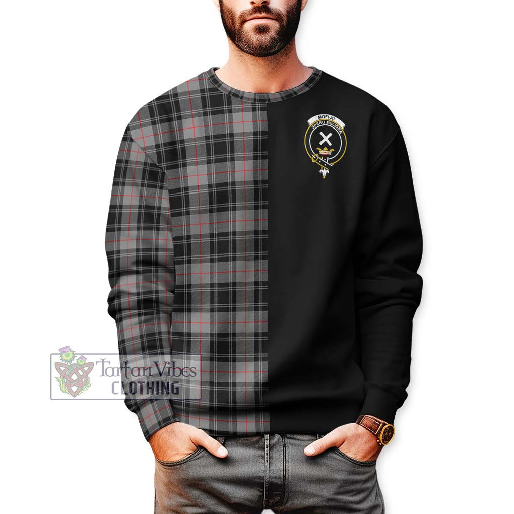 Moffat Tartan Sweatshirt with Family Crest and Half Of Me Style Unisex - Tartanvibesclothing Shop