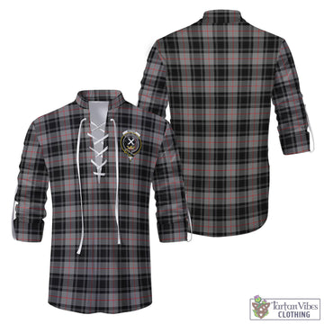 Moffat Tartan Men's Scottish Traditional Jacobite Ghillie Kilt Shirt with Family Crest