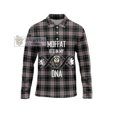 Moffat Tartan Long Sleeve Polo Shirt with Family Crest DNA In Me Style