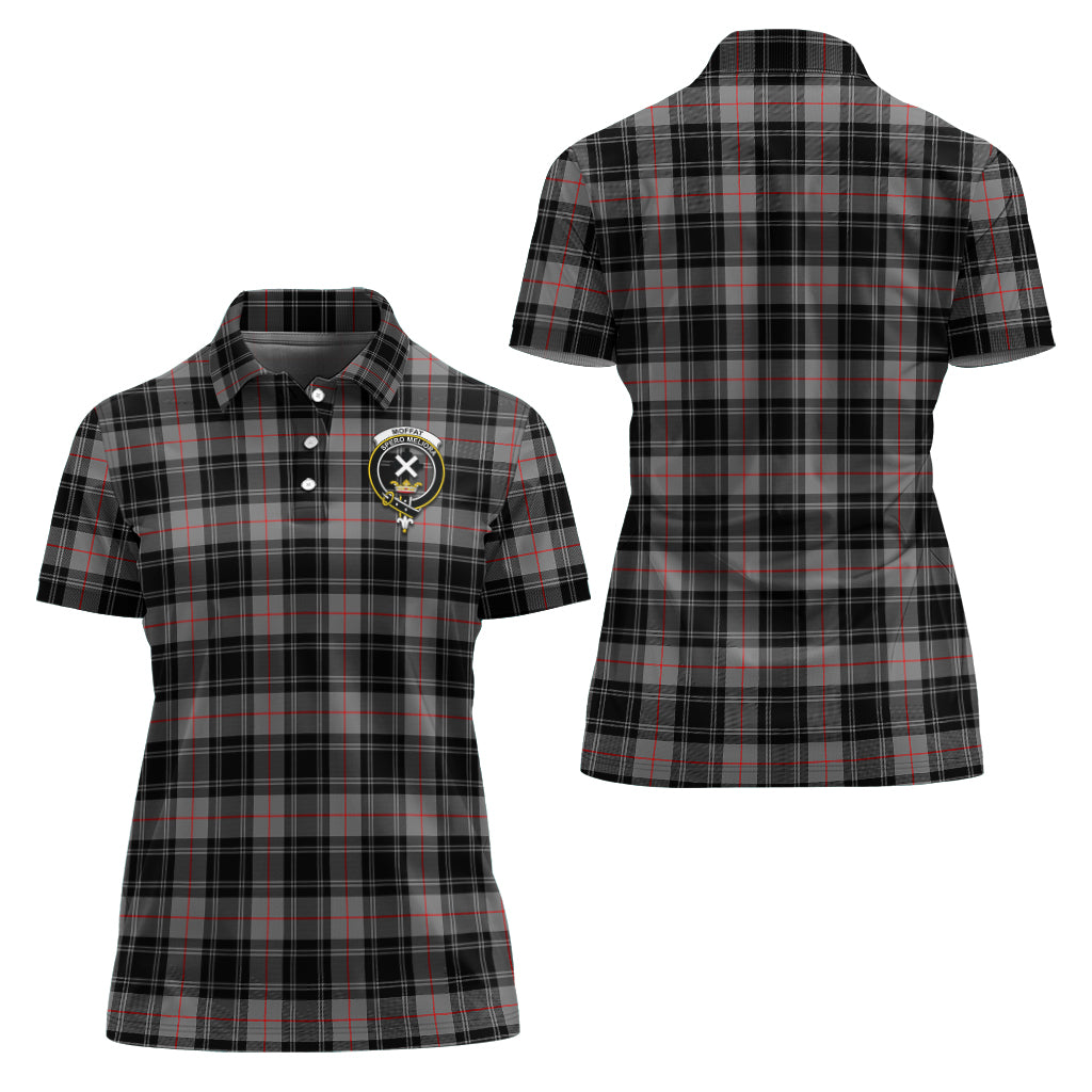 Moffat Tartan Polo Shirt with Family Crest For Women Women - Tartan Vibes Clothing