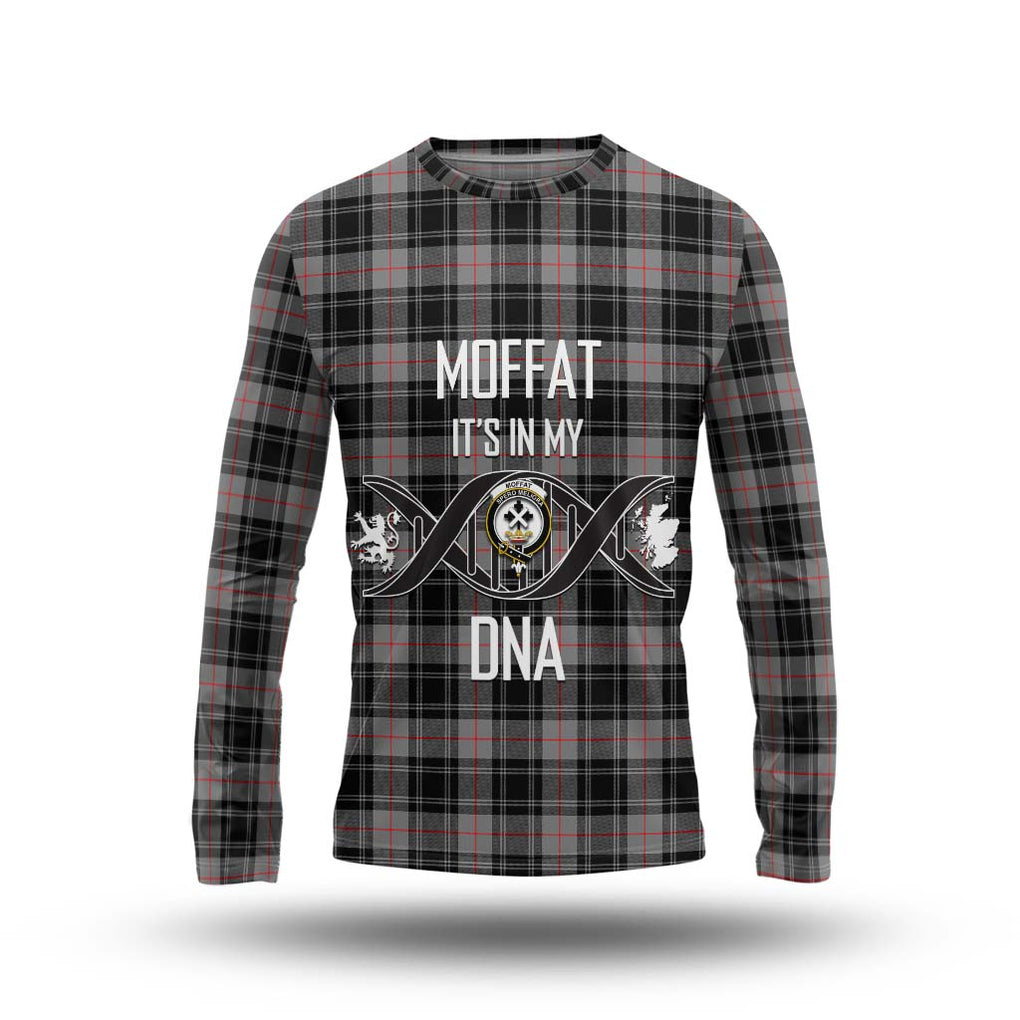 Moffat Tartan Long Sleeve T-Shirt with Family Crest DNA In Me Style Unisex - Tartanvibesclothing Shop