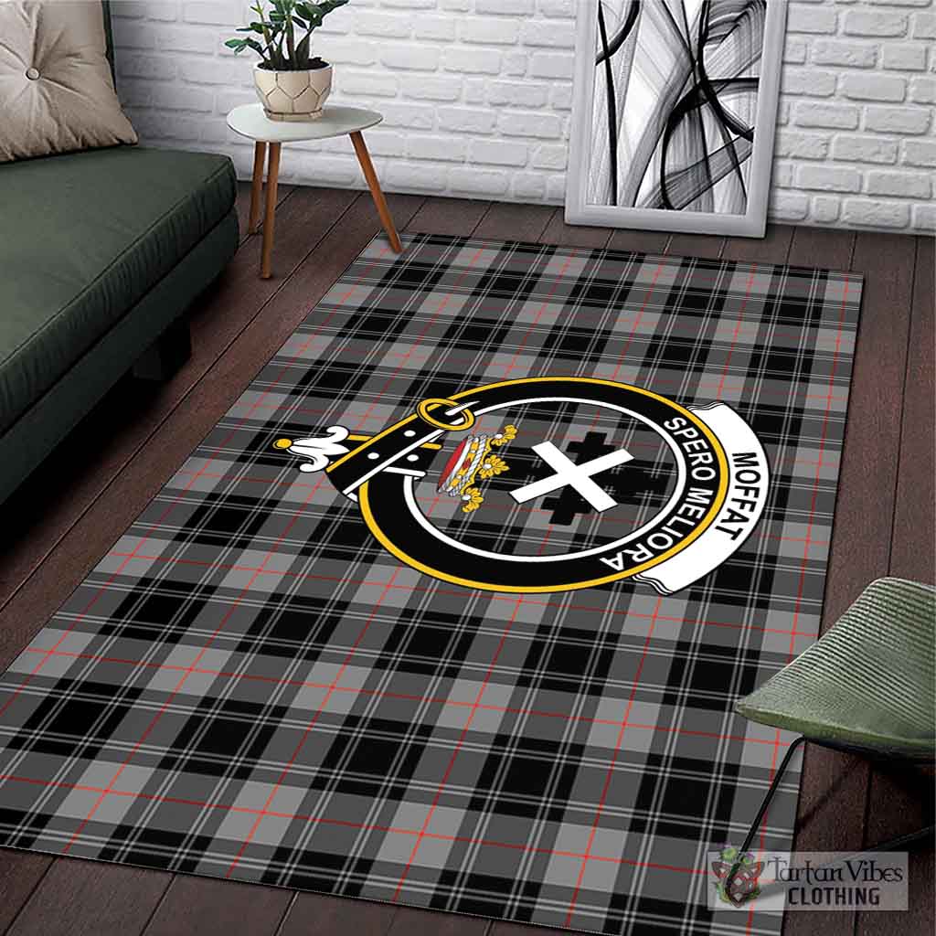 Tartan Vibes Clothing Moffat Modern Tartan Area Rug with Family Crest