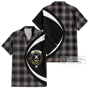 Moffat Tartan Short Sleeve Button Up with Family Crest Circle Style