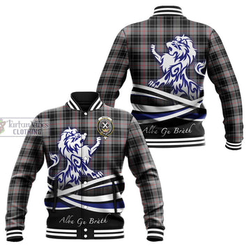 Moffat Tartan Baseball Jacket with Alba Gu Brath Regal Lion Emblem