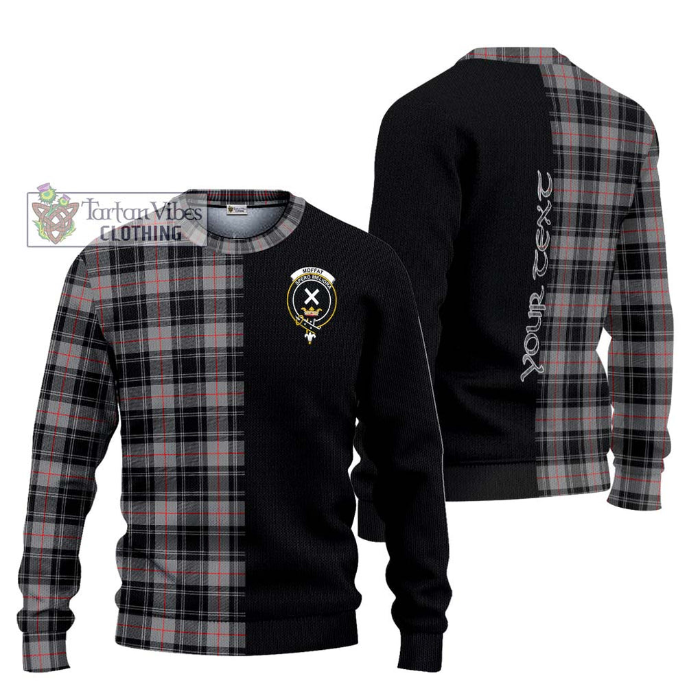 Moffat Tartan Ugly Sweater with Family Crest and Half Of Me Style Unisex - Tartan Vibes Clothing