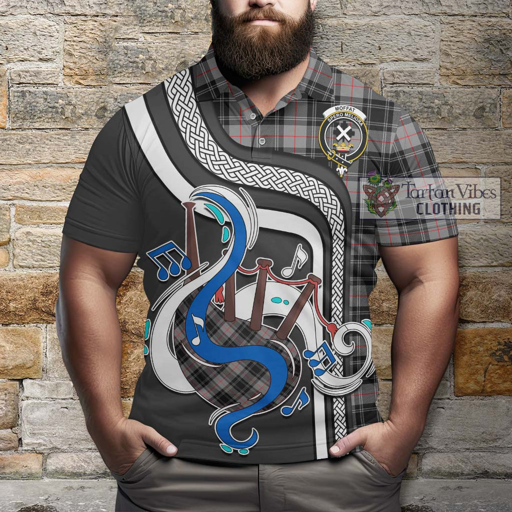 Tartan Vibes Clothing Moffat Modern Tartan Polo Shirt with Epic Bagpipe Style