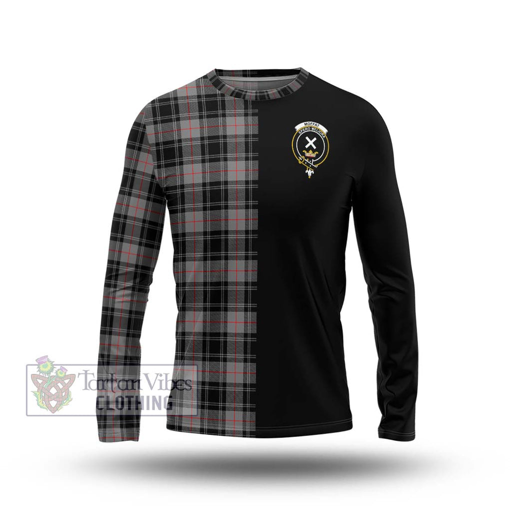 Moffat Tartan Long Sleeve T-Shirt with Family Crest and Half Of Me Style Unisex - Tartanvibesclothing Shop