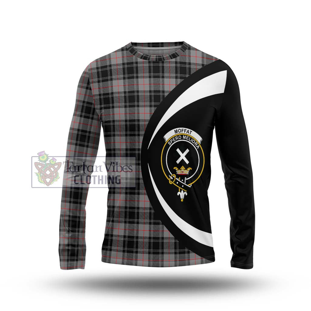 Moffat Tartan Long Sleeve T-Shirt with Family Crest Circle Style Unisex - Tartan Vibes Clothing