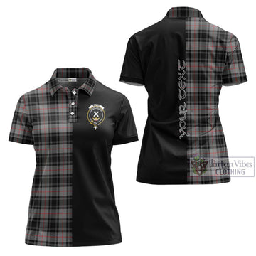 Moffat Tartan Women's Polo Shirt with Family Crest and Half Of Me Style