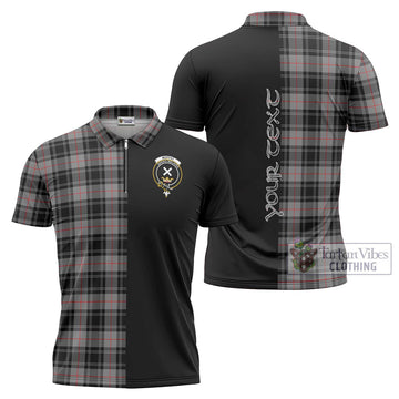 Moffat Tartan Zipper Polo Shirt with Family Crest and Half Of Me Style