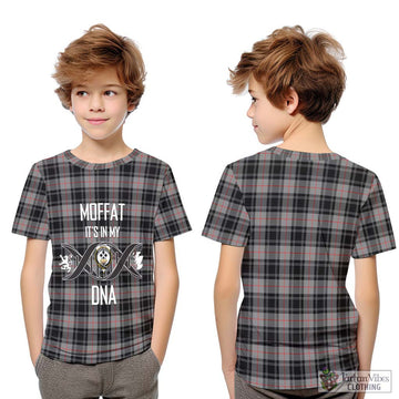 Moffat Tartan Kid T-Shirt with Family Crest DNA In Me Style