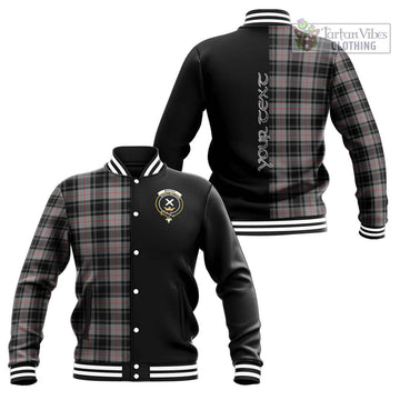 Moffat Tartan Baseball Jacket with Family Crest and Half Of Me Style