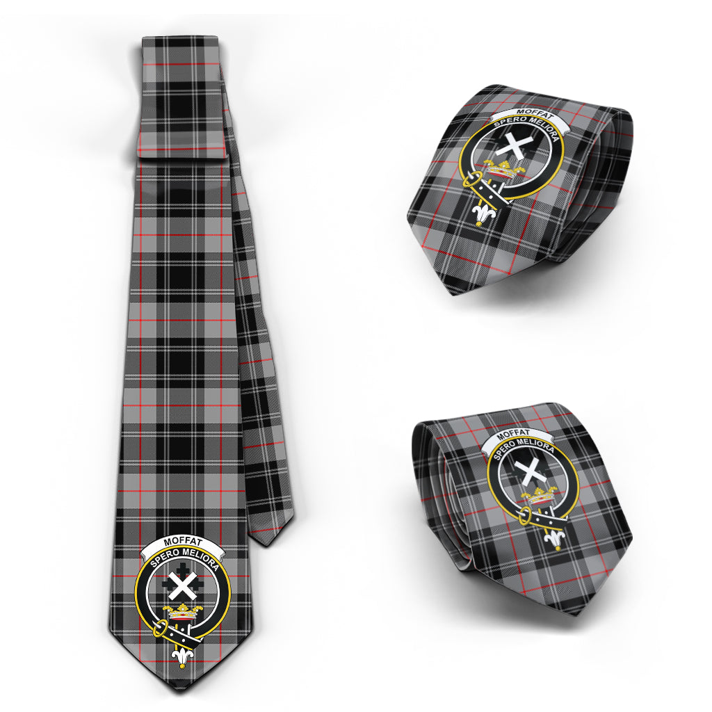 Moffat Tartan Classic Necktie with Family Crest Necktie One Size - Tartan Vibes Clothing