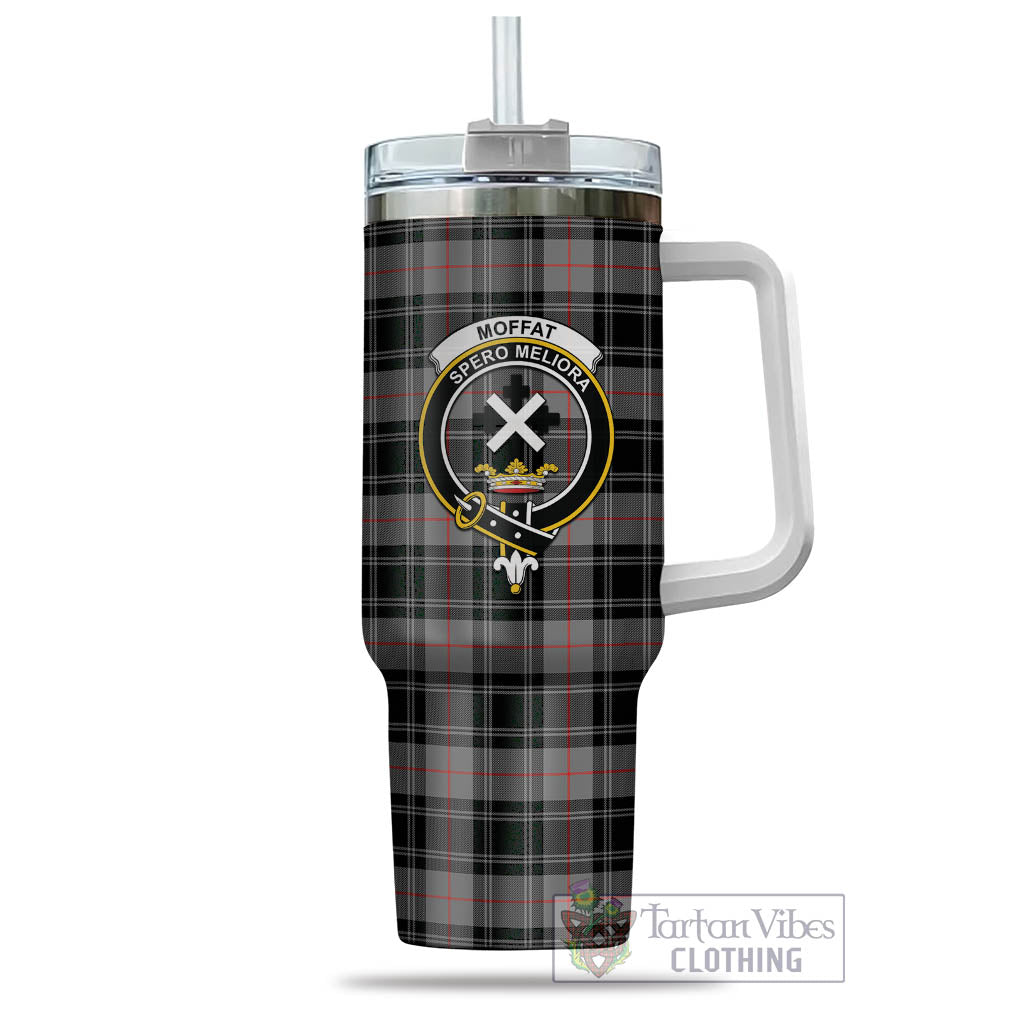 Tartan Vibes Clothing Moffat Modern Tartan and Family Crest Tumbler with Handle