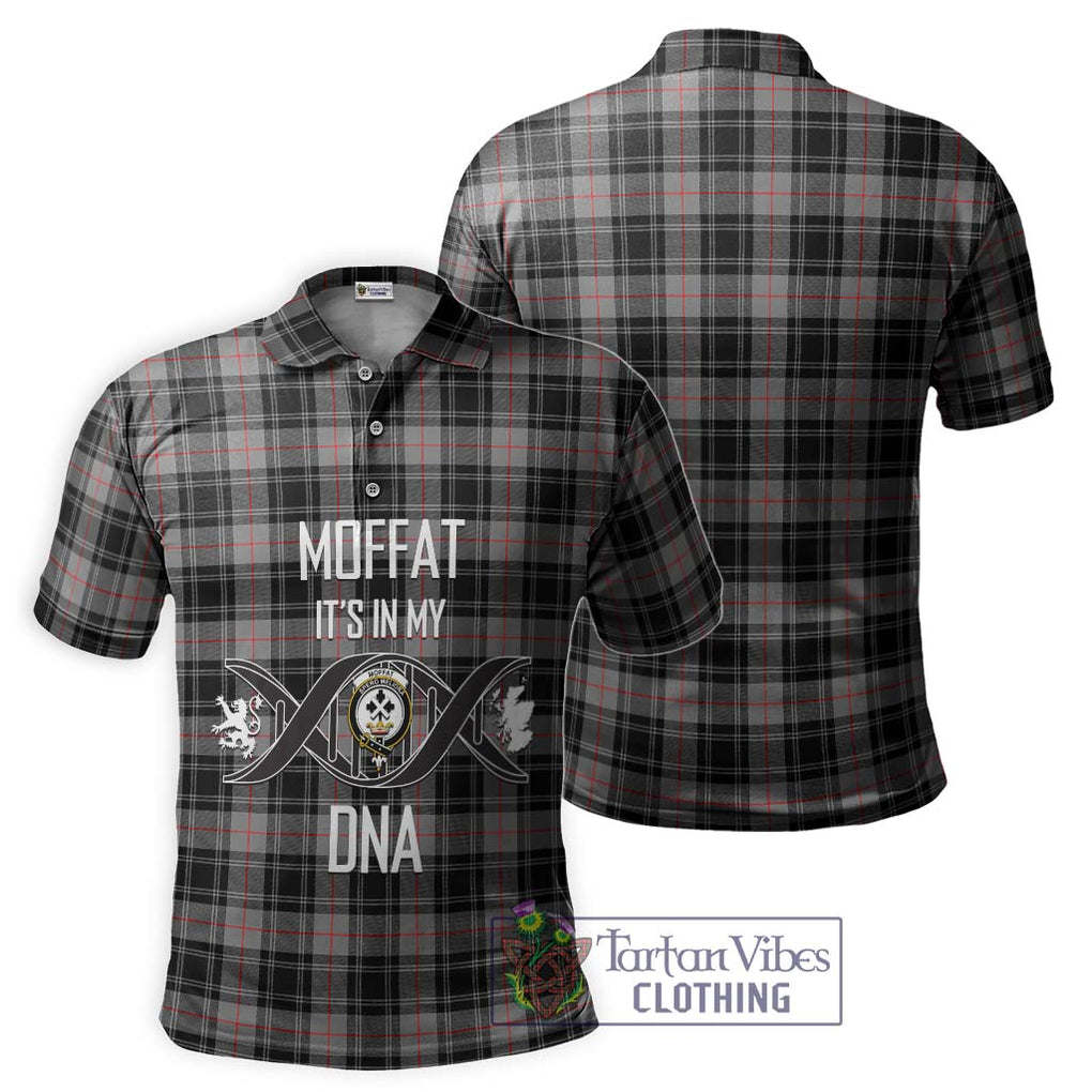 Moffat Tartan Polo Shirt with Family Crest DNA In Me Style - Tartanvibesclothing Shop