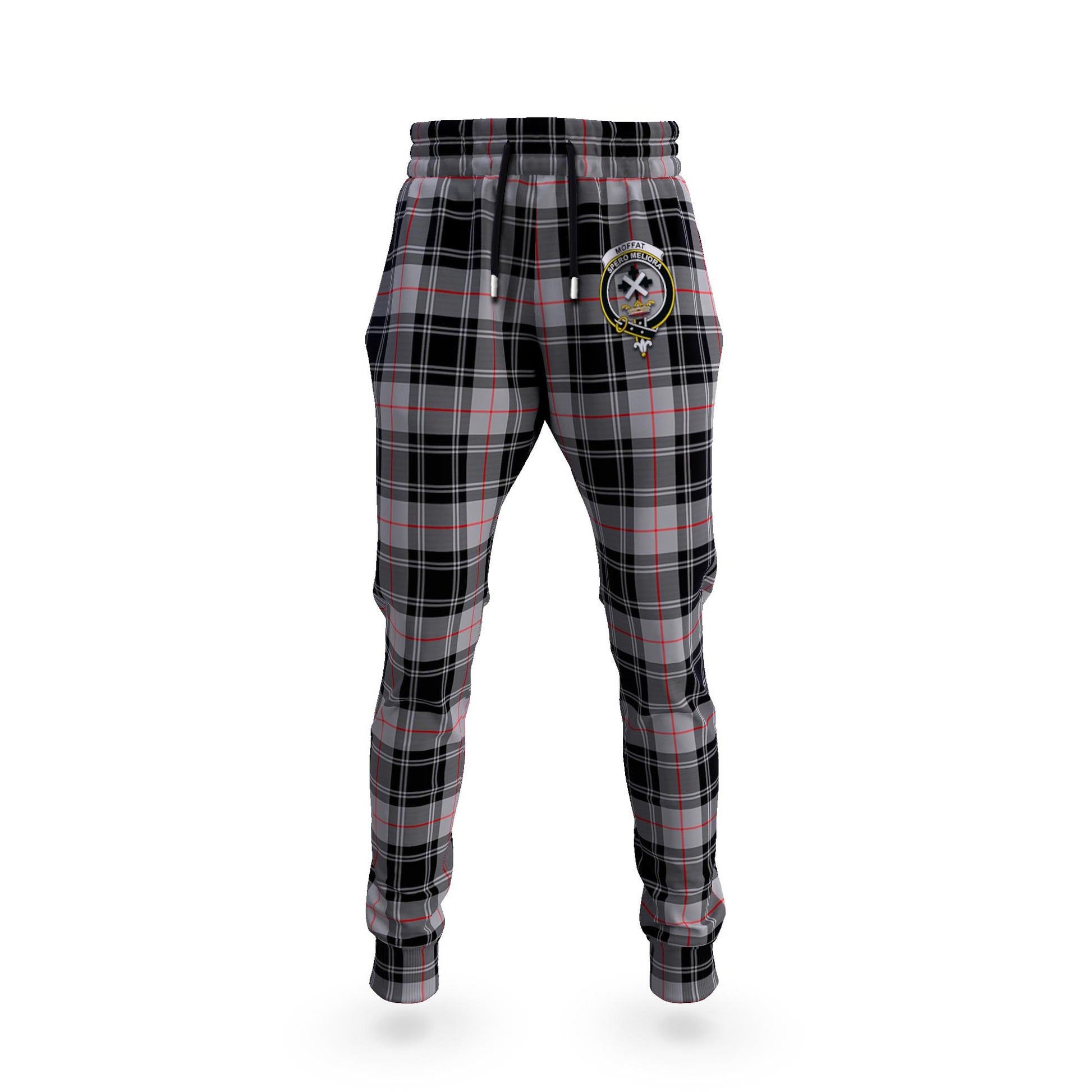 Moffat Tartan Joggers Pants with Family Crest 5XL - Tartan Vibes Clothing