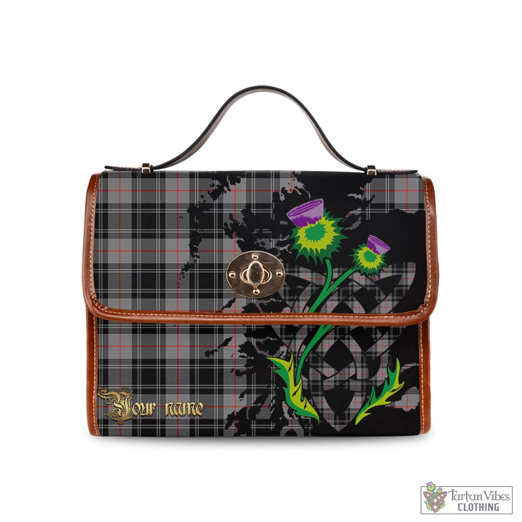 Tartan Vibes Clothing Moffat Modern Tartan Waterproof Canvas Bag with Scotland Map and Thistle Celtic Accents