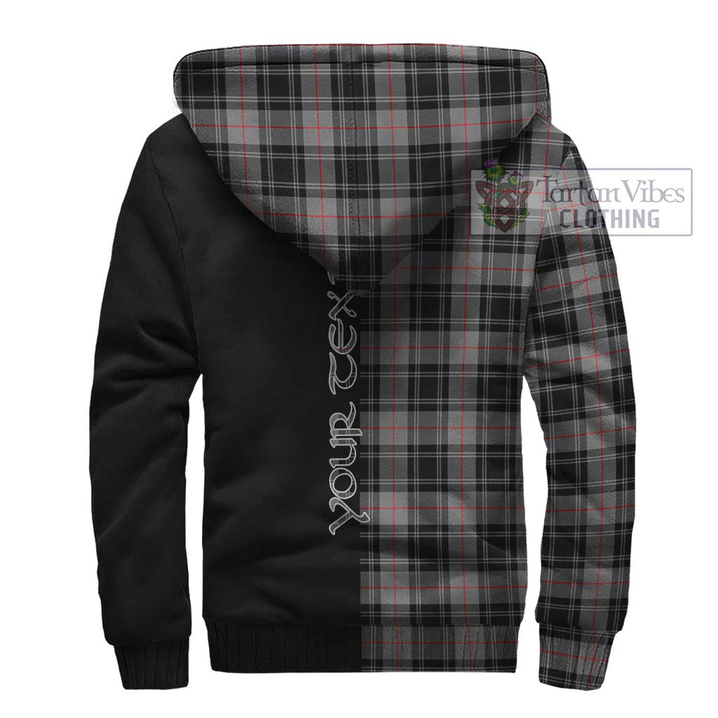 Moffat Tartan Sherpa Hoodie with Family Crest and Half Of Me Style - Tartanvibesclothing Shop