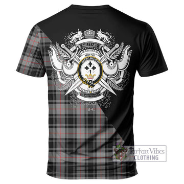 Moffat Tartan T-Shirt with Family Crest and Military Logo Style