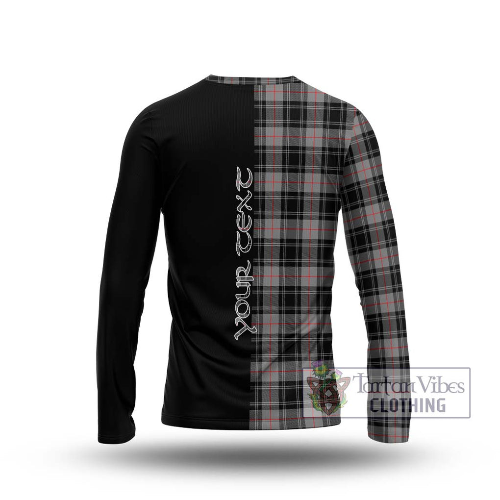 Moffat Tartan Long Sleeve T-Shirt with Family Crest and Half Of Me Style - Tartanvibesclothing Shop