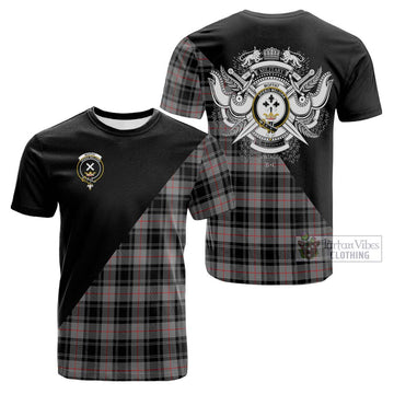 Moffat Tartan Cotton T-shirt with Family Crest and Military Logo Style