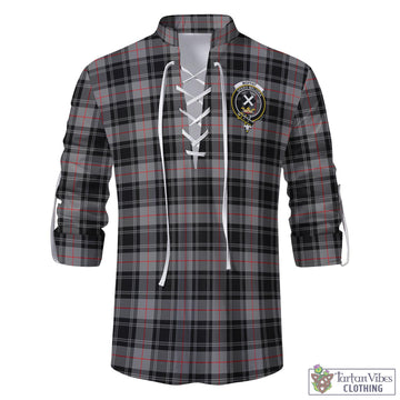 Moffat Tartan Men's Scottish Traditional Jacobite Ghillie Kilt Shirt with Family Crest