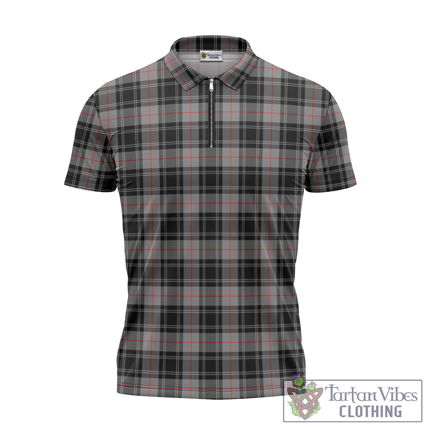 Tartan Vibes Clothing Moffat Modern Tartan Zipper Polo Shirt