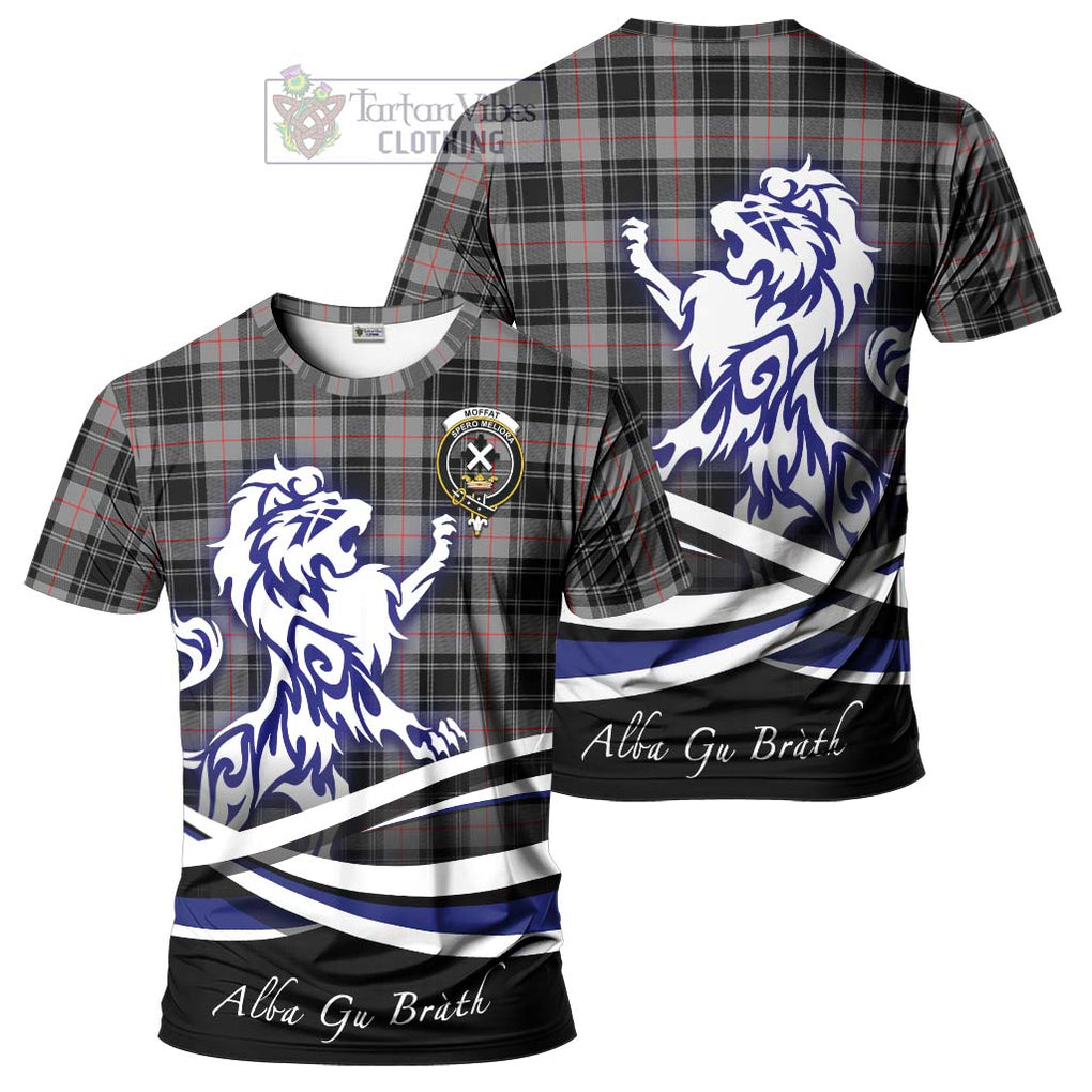 Tartan Vibes Clothing Moffat Modern Tartan Cotton T-shirt with Alba Gu Brath Regal Lion Emblem