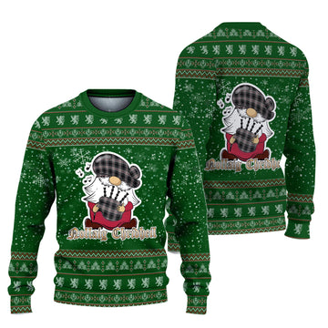 Moffat Clan Christmas Family Ugly Sweater with Funny Gnome Playing Bagpipes