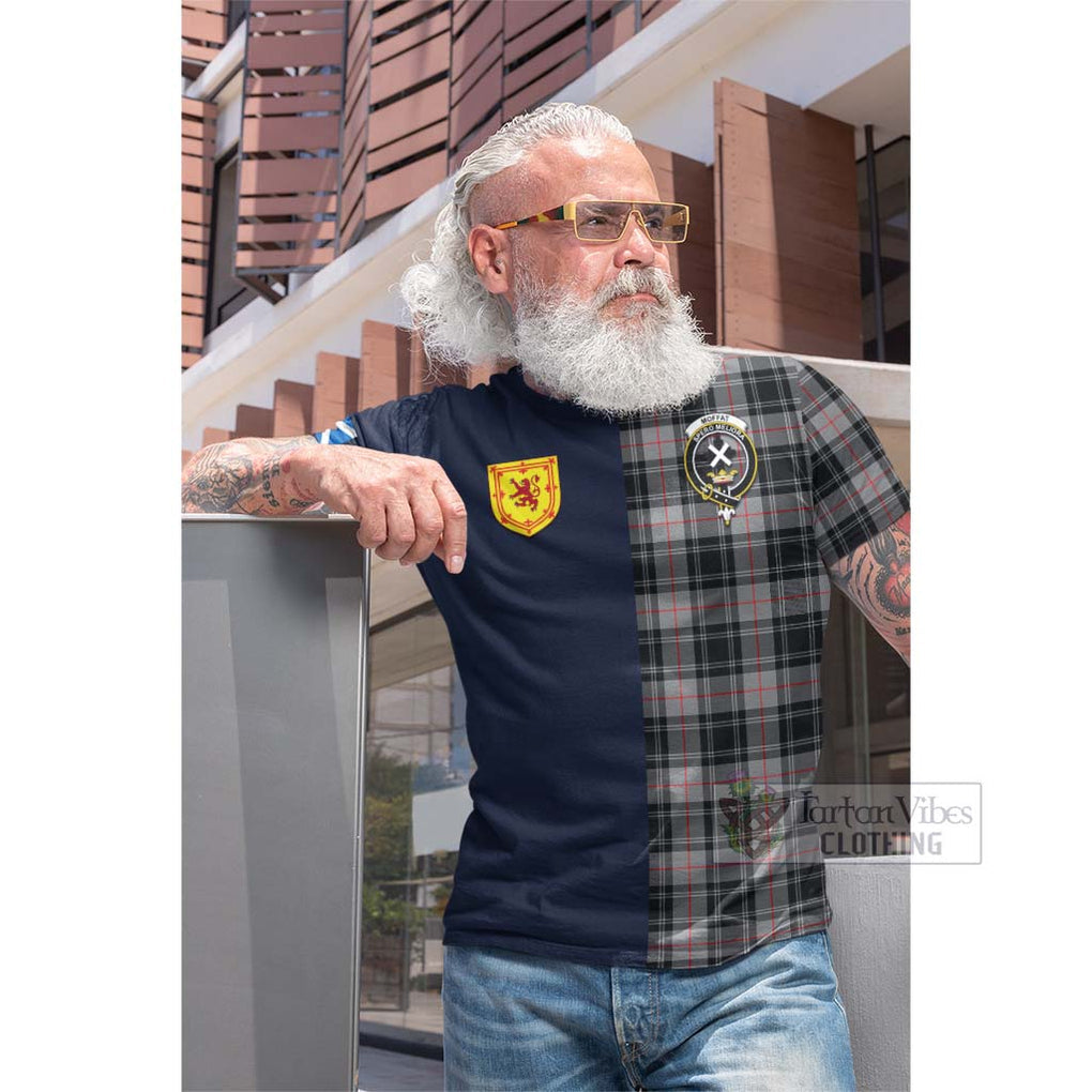 Tartan Vibes Clothing Moffat Modern Tartan Cotton T-shirt with Scottish Lion Royal Arm Half Style