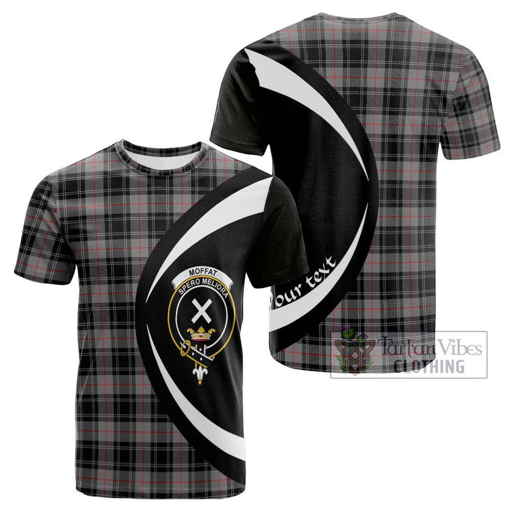 Tartan Vibes Clothing Moffat Modern Tartan Cotton T-shirt with Family Crest Circle Style